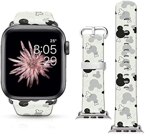 FTFCACASE עור פרחוני תואם עם Apple Watch 41 ממ 40 ממ 38 ממ 49 ממ 45 ממ 44 ממ 42 ממ, פרח מודפס החלפת רצועת סיליקון רכה לסדרה IWatch SE