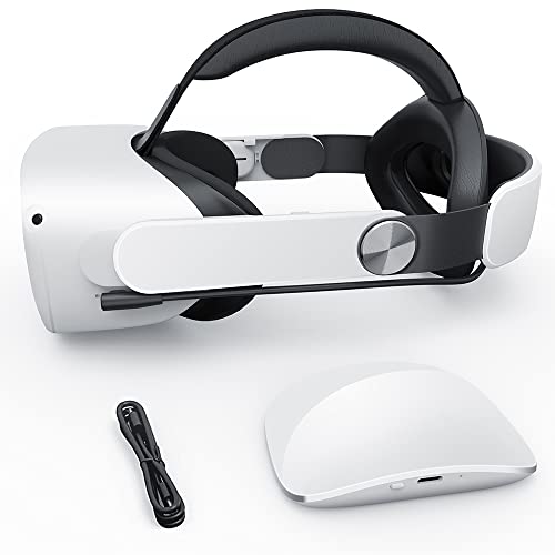 Geekvr oculus Quest 2 רצועת ראש-רצועת ראש של Suctorial הניתנת לחטיפה חמה 5000mAh מתכווננת עם כרית רכה סופר רכה ידידותית לעור למשחק ללא