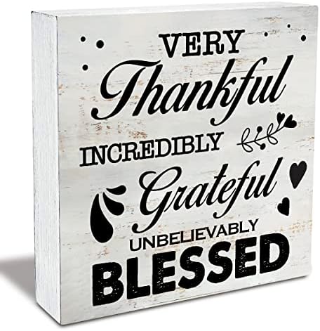 כפרי אסיר תודה על קופסת עץ אסירת תודה אסיר תודה אסיר תודה על קופסת עץ מבורכת שלט מדף שולחן כריסטי נוצרי