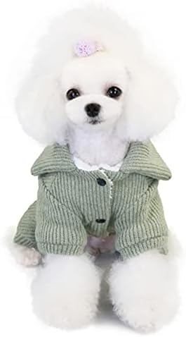 סוודר כלבים בגדי כלבים צמר כלב סוודר צמר חורף חולצת זיעה חמה 4 רגליים סרבל סוודר צמר פשוט לכלב קטן בינוני כלב חתול ירוק m
