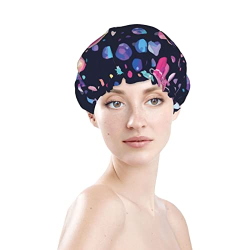 נשים לשימוש חוזר למתיחה שולי שיער כובע גלקסי צבעוני שטח שכבות כפול