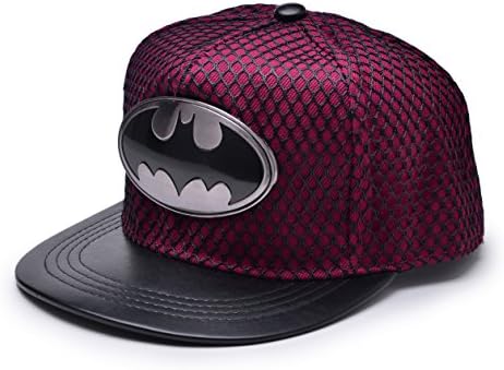 כובע בייסבול לוגו של איש עטלף עם כובע היפ הופ רשת שחור