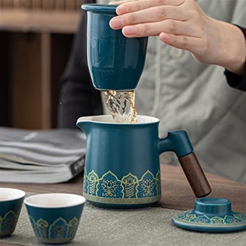 Ganfanren Travel Tea Set Stake Cup State State Storex תיבת אחסון ניידת כוס תה תה חיצוני