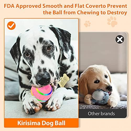 Kirisima כדורי כלבים אינטראקטיביים צעצועים כדורי גלגול פעילים לכלבים, צעצוע של Chewers Aggressig