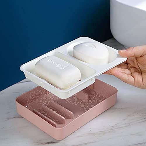 חדר אמבטיה Shypt 2 ניקוז סבון סבון משפחה משפחה גדולה שכבה כפולה קופסת סבון סבון יצירתי סבון סבון אביזרי אמבטיה