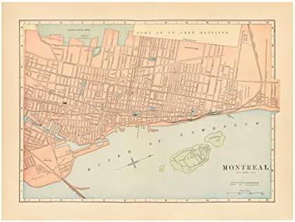 אמנות סימן מסחרי אמנות 'מפה של מונטריאול' אמנות קנבס מאת פורטפוליו אפל פראי 14x19