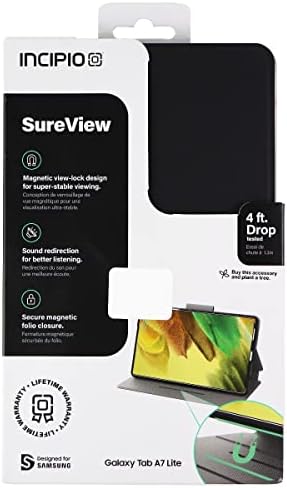 סדרת incipio sureview סדרת Folio Case for Galaxy Tab A7 Lite Tablets - Black