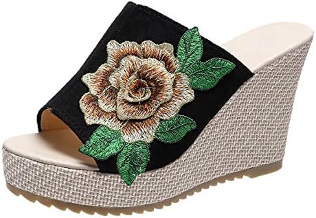 פרח נשים פתוח להחליק על נעלי רקמה לנשימה הבוהן סנדלי קיץ טריזי נשים של טריזי נשים של טריזים