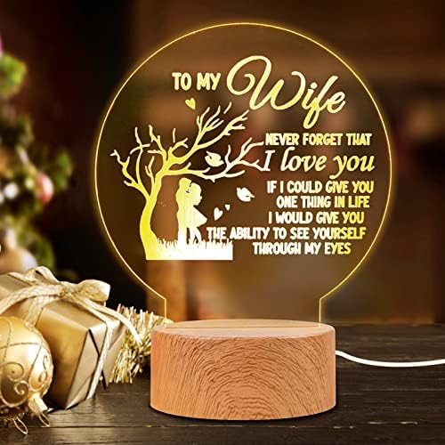 יום הולדת רעיונות, אישית חקוק לילה אור מתנה בשבילה מבעלה, משמעותי רומנטי יום נישואים חתונה יום הולדת חג המולד מתנות עם עץ בסיס