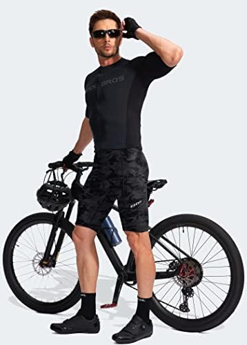 מכנסי אופניים לגברים של Bikewa 3D 3D רופפים דרך אופניים רכיבה על אופניים רכיבה על אופניים אופניים UPF 50+ מחזור מכנסי רוכסן כיסים