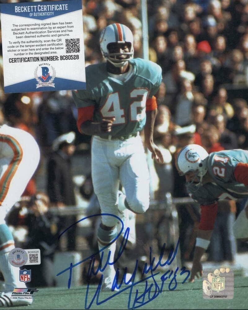 פול וורפילד מיאמי דולפינים HOF 83 חתום 8x10 צילום בקט BC60528 - תמונות NFL עם חתימה