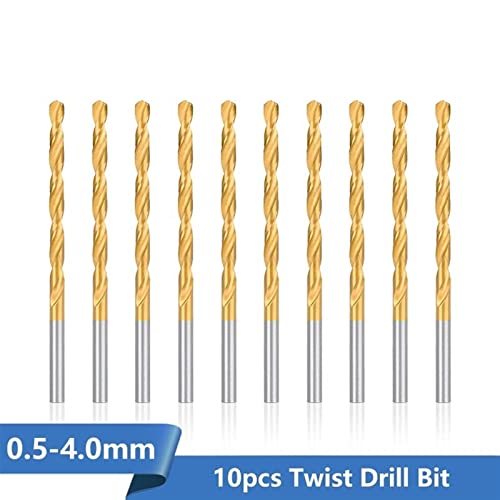 מקדח טוויסט סיביות 0.5-4.0 ממ מקדח חור מתכת כלים מצופים מעץ עץ למקדחות מתכת נירוסטה 10 יחידות