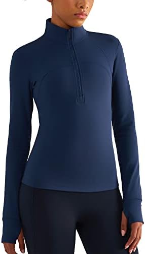 אלטילנד פליס מרופד חצי סוודר רוכסן ז'קטים קצוצים לנשים אימון שרוול ארוך אימון אתלטי ריצה יוגה חולצות תרמיות