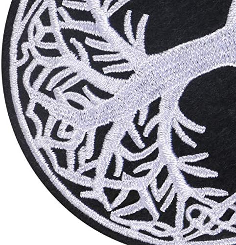 טלאי אפליקציה רקום של מיקימיקי עץ החיים בנורדי תפור או ברזל על טלאים לתלבושת DIY, ג'ינס, מעילים, ביגוד, תיקים