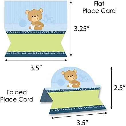 נקודה גדולה של אושר ילד תינוק דובון - כרטיס מאוהל מקלחת לתינוקות - כרטיס הגדרת שולחן שם מקום מקום - סט של 24