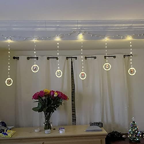 אורות חג המולד של יאסן אור וילון אור עם דקורטיבי 125 רודר 9.8x1.65ft פיית אור USB אורות מיתר מרחוק מקורה קישוטי חג מולד חגיגיים חיצוניים