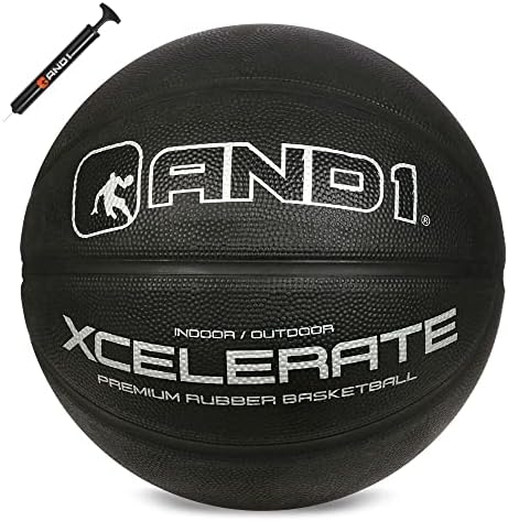 ו- 1 Xcelerate כדורסל גומי: רגולציה רשמית בגודל 7 - בניית ערוץ עמוק כדור רחוב, מיועד למשחקי כדורסל חיצוניים מקורה