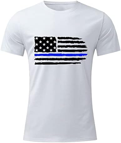 יום העצמאות של XXBR יום עצמאות של חולצות שרוול קצר, גברים 4 ביולי דגל אמריקאי צמרת חולצת טריקו צווארון מודפס