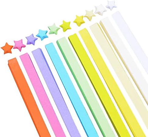 Hvogvok 1030 גיליונות כוכבי נייר אוריגמי, צבעי יד צבעוניים אוריגמי מאר