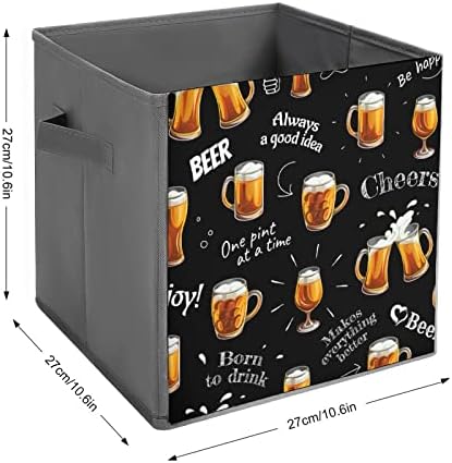 כוסות בירה כוסות אחסון מתקפל קוביות קוביות מארגן קופסאות אחסון בדים טרנדיות מכניסים מגירות קובייה 11 אינץ '