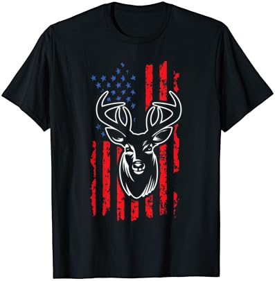 אמריקאי דגל ציד צבי גברים נשים האנטר חולצה