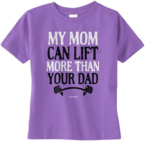 Threadrock Unisex מותק אמא שלי יכולה להרים יותר מאשר חולצת טריקו לתינוקות של אביך