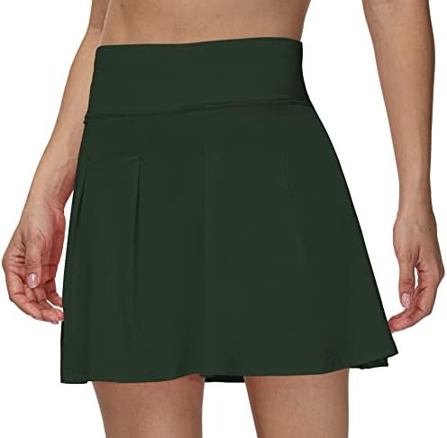 חצאיות טניס גולף של Cakulo לנשים בתוספת גודל מותניים גבוהים אימון ספורט ספורט קפלים מעודדים עם כיס מכנסיים קצרים