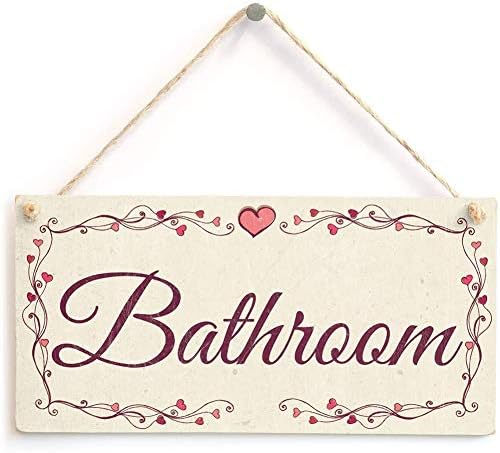 חדר אמבטיה - אהבה עיצוב לב שלט מתנה/פלאק אביזרים ביתיים 10 x5 צט 25x12.5 סמ