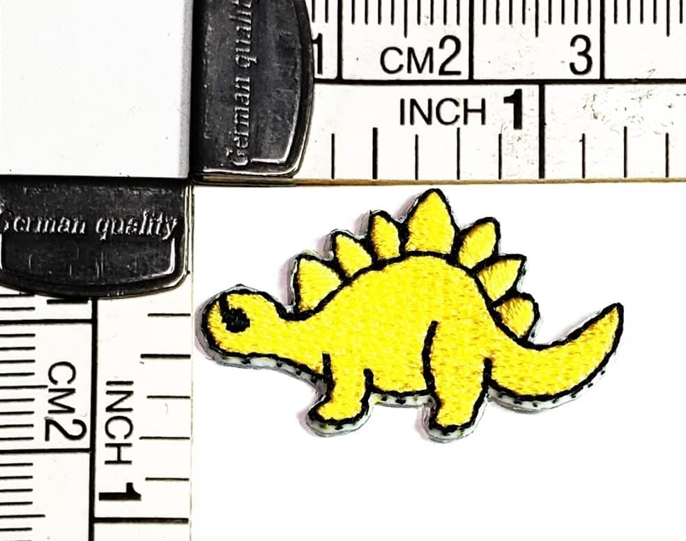 קליינפלוס 3 יחידות. מיני תינוק דינוזאור תיקוני מדבקת אמנויות צהוב דינוזאור קריקטורה תיקון סימן סמל תלבושות חולצה מעילי ג ' ינס כובעי תרמילי