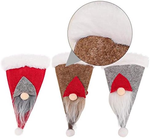 3 יחידות חג המולד סנטה כובעי כלי כסף מחזיקי כלי שולחן סכין מזלג כף אחסון תיק חג המולד המפלגה ארוחת ערב שולחן אספקת קישוט