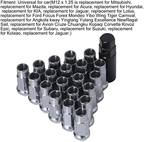 אגוזי שוליים של QIILU SPLINE, 20 יחידות M12X1.25 אגוזי גלגל מתכת אגוזי רכב אוניברסלי החלפת מיצובישי