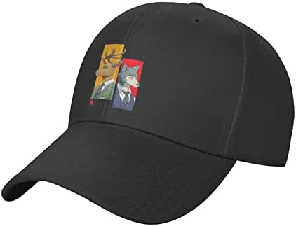 אנימה Beastars Cap Cap Mens נשים לוגו קלאסי מתכוונן כובע אבא נושם משאית ספורט מזדמנים כובע שחור