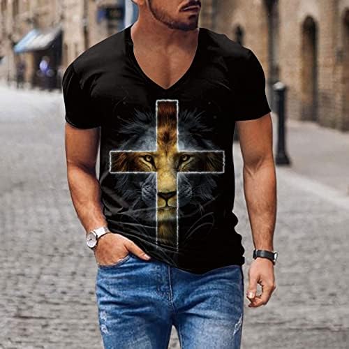 Xxbr mens חייל שרוול קצר חולצות חולצות רחוב צוואר אמונה ישו ישו הדפסה צמרת טי צמר