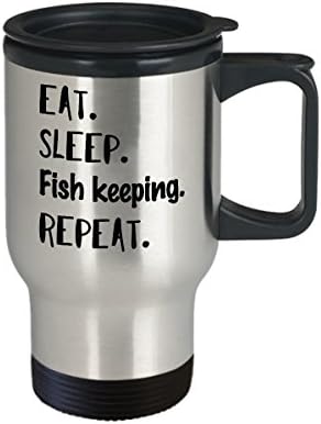 אכלו שינה דגים שמרו על חזור על ספל קפה נסיעות, רעיונות למתנות ליום הולדת מצחיקות