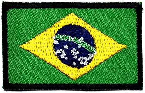 קליינפלוס 3 יחידות. 1. 2 על 2 אינץ'. מיני ברזיל דגל רקום תיקון ברזל על לתפור על לאומי סמל תיקון כיכר צורת דגל המדינה תיקוני עבור עשה זאת