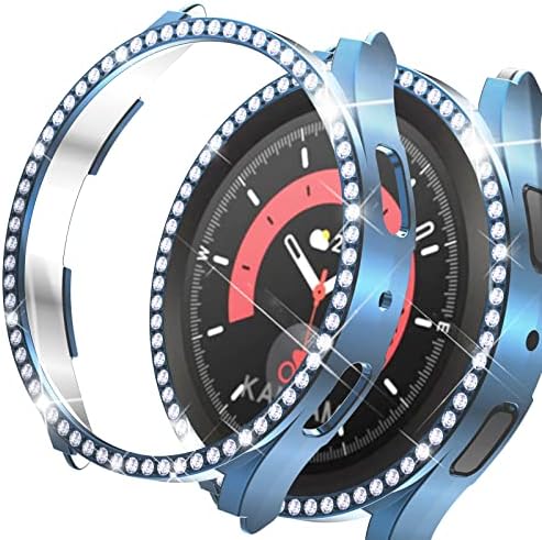 פגוש מסוגנן עבור סמסונג גלקסי צפה 5 Pro 45 ממ מגן מארז, מחשב קשה מחשב שחור מארז + עטיפת שעון אדומה לקצץ בצבע כפול, מארז מקוריות לשעון