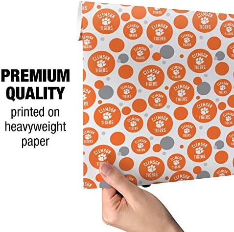 גרפיקה & מגבר; יותר קלמסון אוניברסיטת נמרים לוגו פרימיום מתנה לעטוף גלישת נייר רול