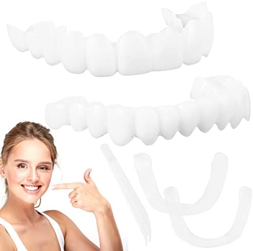 פלטה תותבת זמני חזיתות מזויף שיניים כיסוי סימולציה פלטה קוסמטי נוח שנן שווא מזויף שיניים כיסוי ביטחון חיוך עבור נשים וגברים