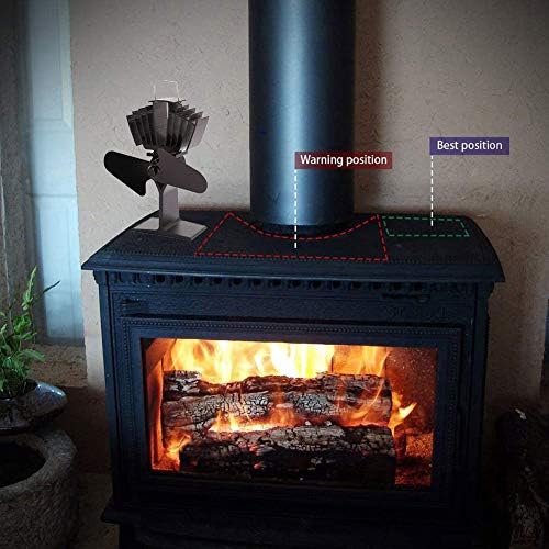 2 להב תנור מאוורר, חום מופעל מאוורר עבור עץ / יומן מבערי או אח, שקט עיצוב, מסתובב חם / מחומם אוויר
